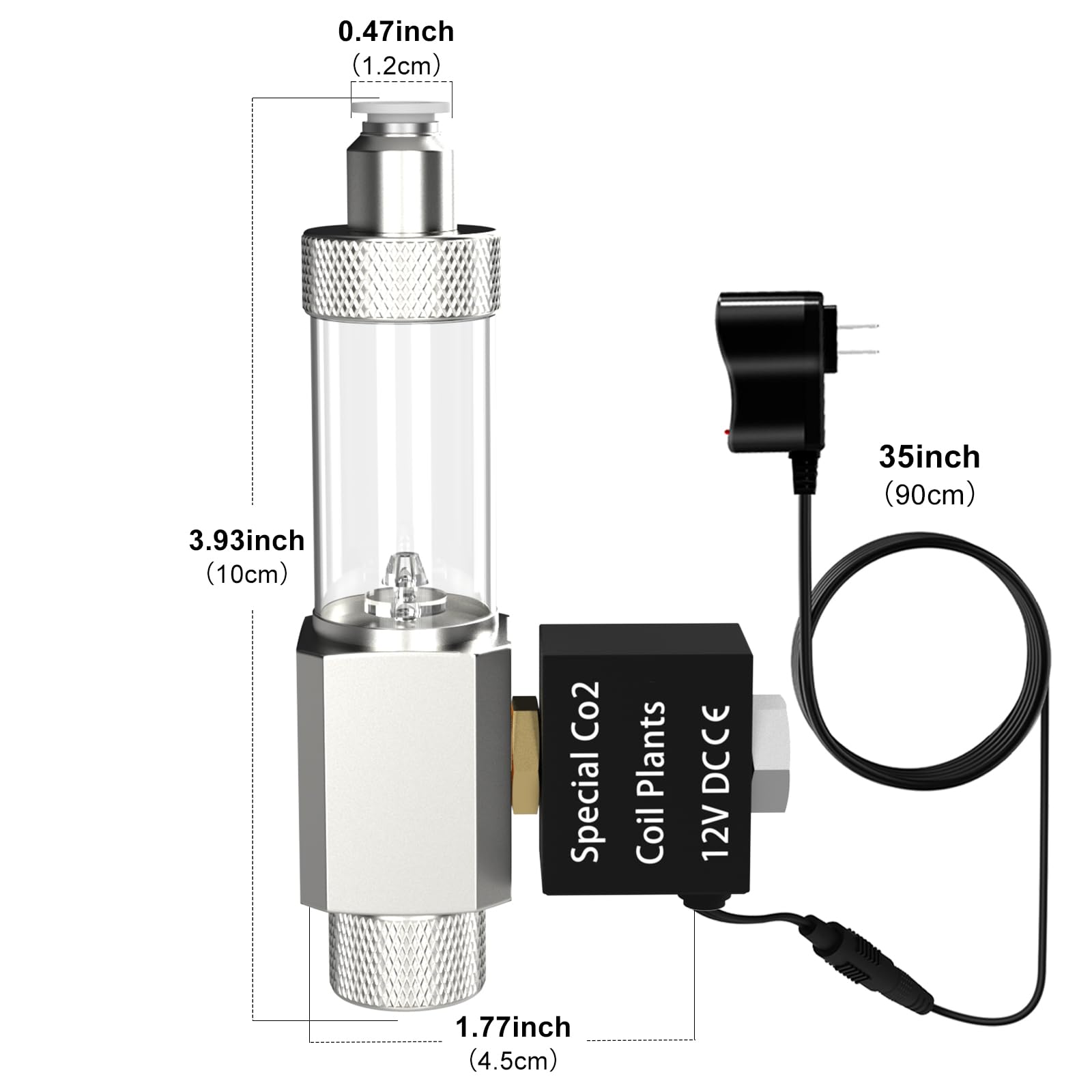 FZONE All-in-One CO₂ Solenoid Valve with Bubble Counter for CO₂ Aquarium System, Screw Connection - image 5