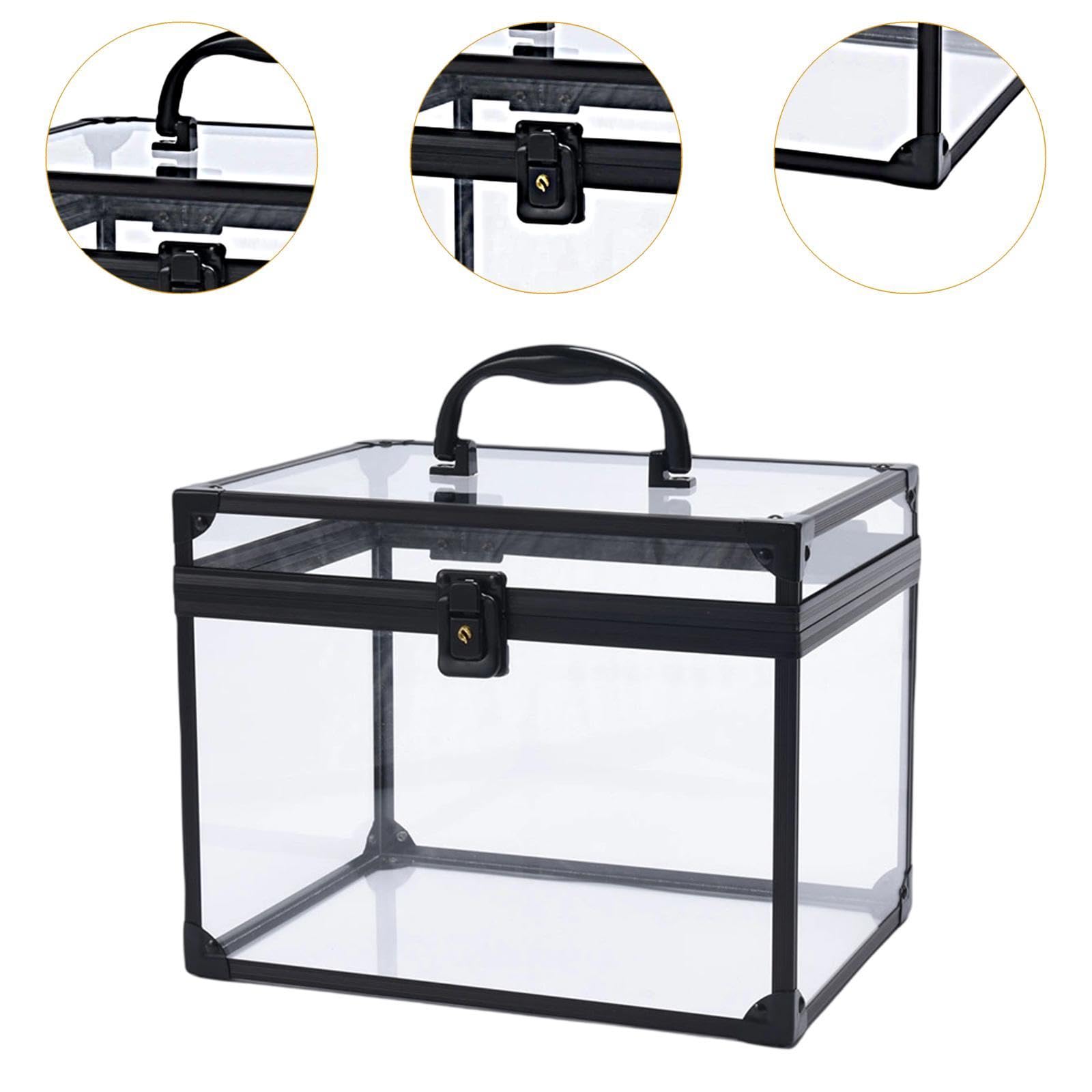 Generic Acryl Make Up Organizer, Kosmetik Display, Elegante Kronenbox, Transparente Aufbewahrungsmöglichkeit für Make Up Werkzeuge, Künstlerkoffer für Die The, Klar Schwarz
