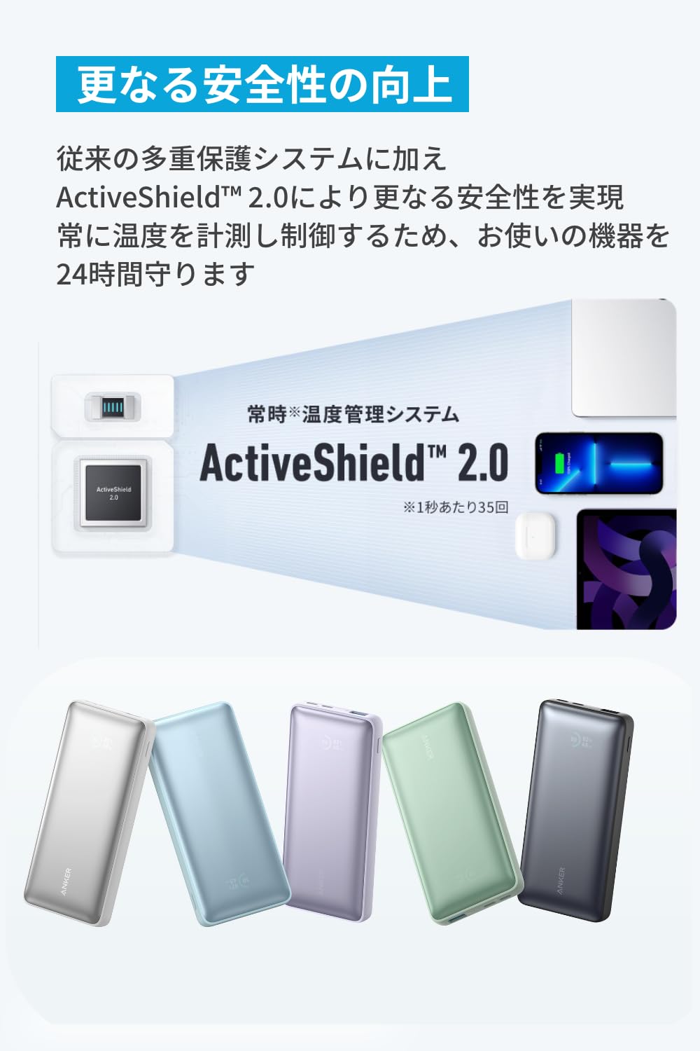 Amazon | Anker Power Bank (10000mAh, 25W, 3 Port) (モバイル