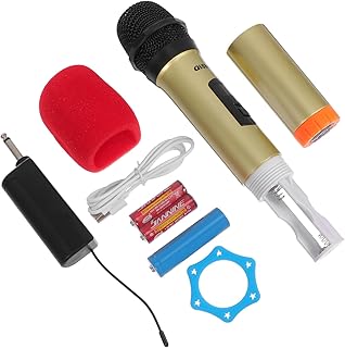 VICASKY 1Pc Microfone Sem Fio Microfone Profissional Microfone Microfone Sem Fio Microfone Com Receptor Recarregável Microfone De Karaokê Máquina De Alto-Falante Sem Fio Microfone De