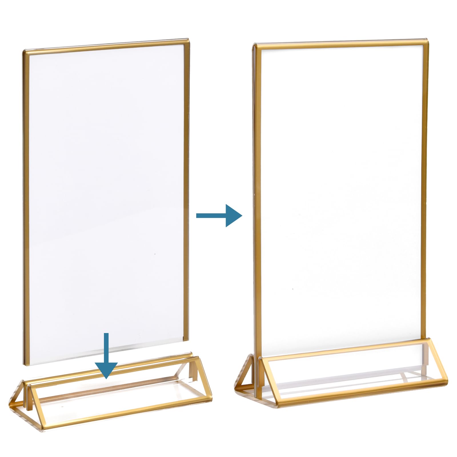 Plastic Display Stands Slant Back Acrylic Sign Holder A4, 6 Pack ...