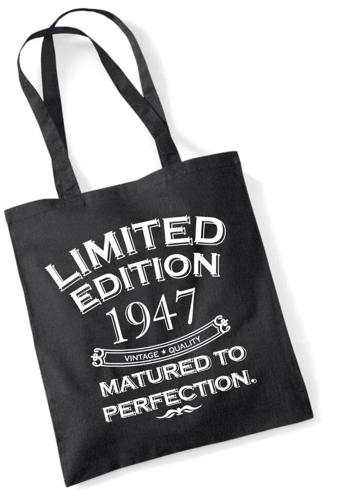 Birthday Gift Present Tote Shopping Cotton Fun Bag Limited Edition Matured To Perfection Year 1947
