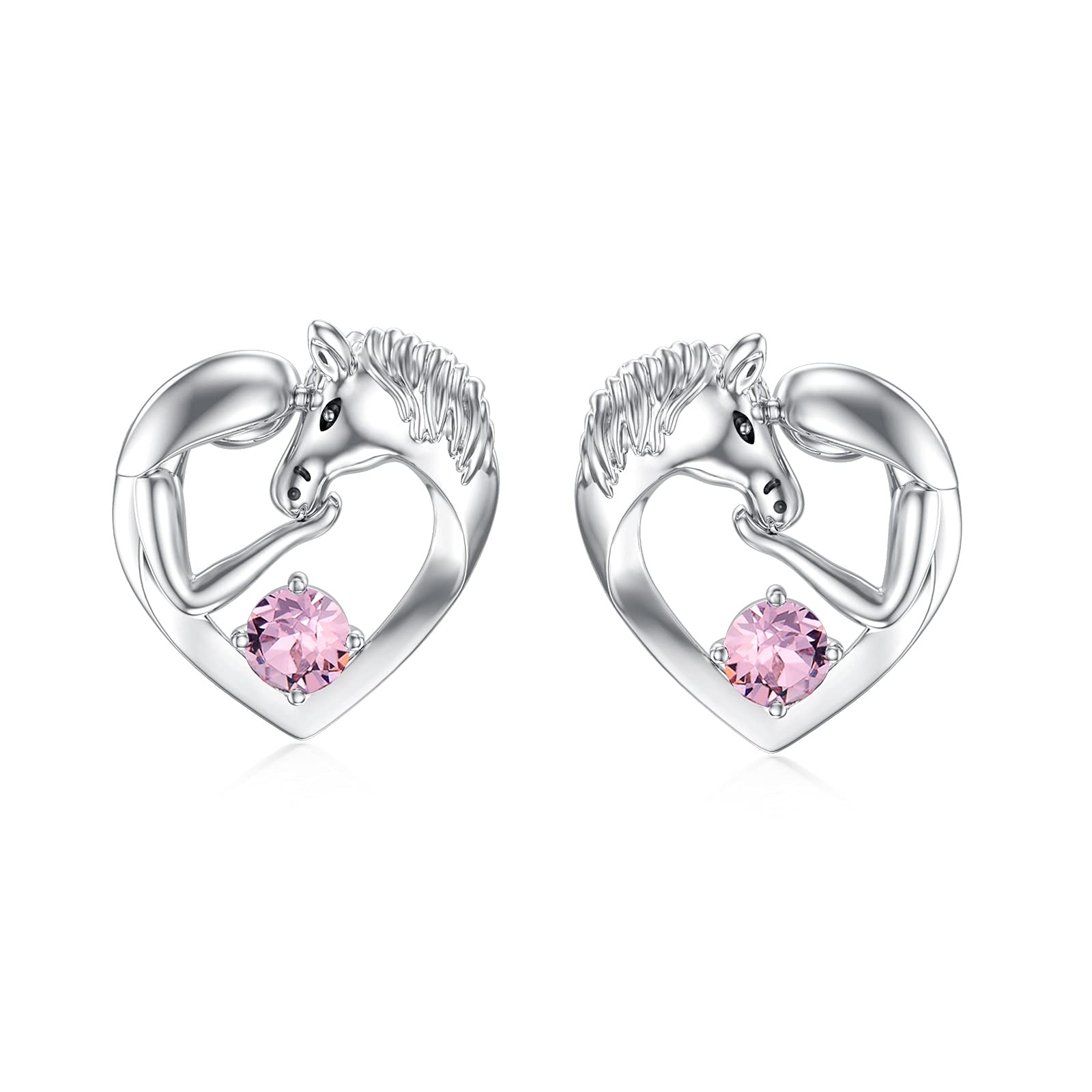 DTPsilver® Pendientes de Aro Pequeños con colgante de 3 mm Cristal