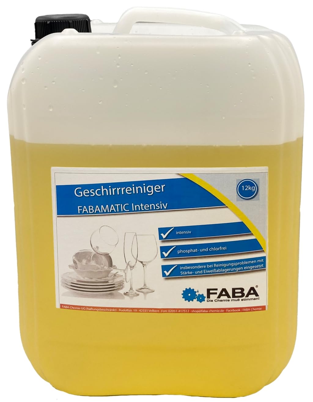 FABA Geschirrreiniger Spülmaschinenreiniger für Gastro Spülmaschinen 12 kg inkl. Auslaufhilfe