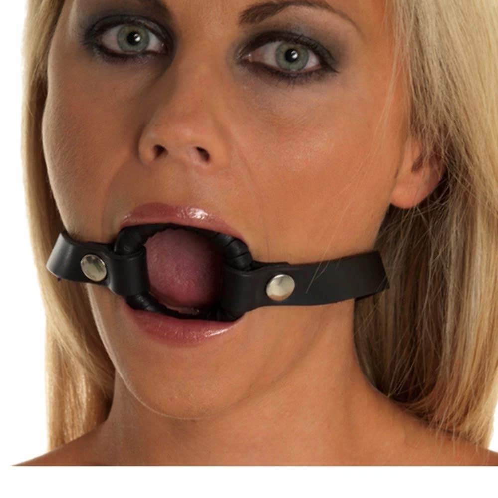 MORDAZA CUERO CON ANILLO -O AJUSTABLE