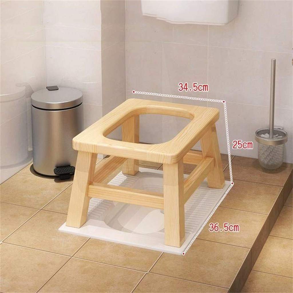 Toilleten Sitz, Bad Sicher Anti-Rutsch Hölzerner Stuhl Haushalt Tragbar Handy, Mobiltelefon Toilettenhocker Zum Alter Mann Schwangere Frau (Farbe : Height 25cm)
