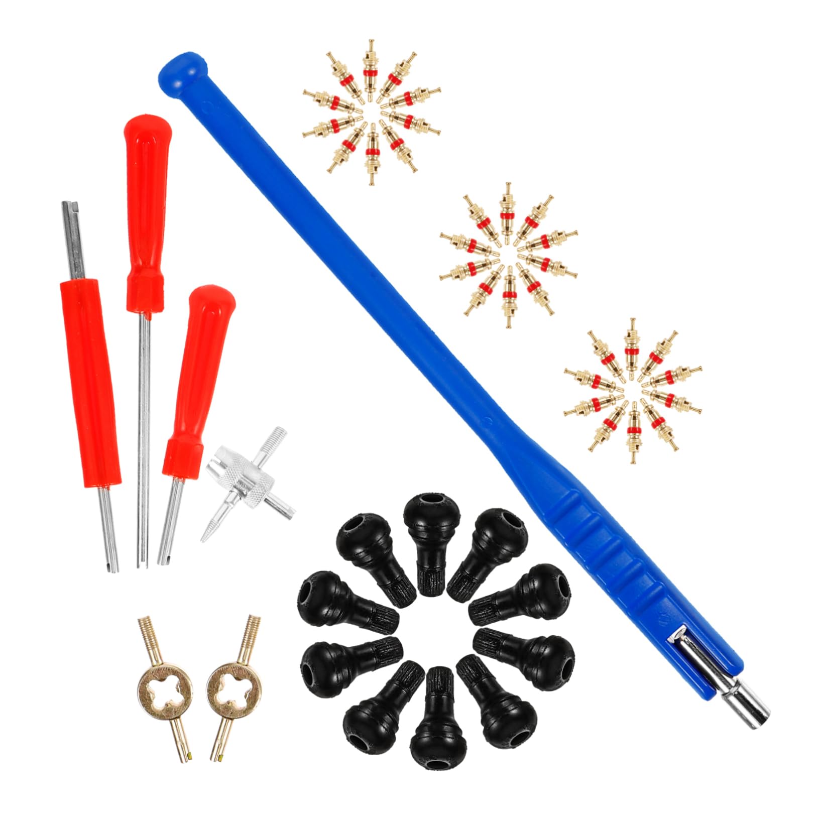Gatuida 5sets Strumenti Per Manutenzione Pneumatici Kit Completo Di Estrazione e Installazione Valvole Per Auto e Biciclette Facile Da Usare Riparazione Pneumatici Tubeless