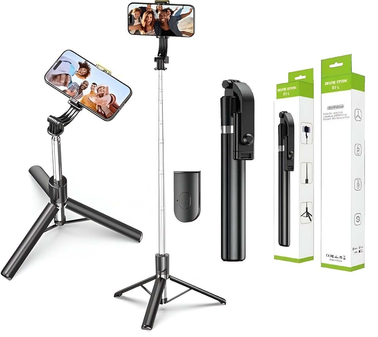 R1-L Selfie Stick with Tripod Stand 67 Inch Long with 7-Section Stable Base, Bluetooth Remote | 3 in 1 Multifunctional Design for Make up, Selfie, Vlogging & Photo Shoot (R1-L)-image-46