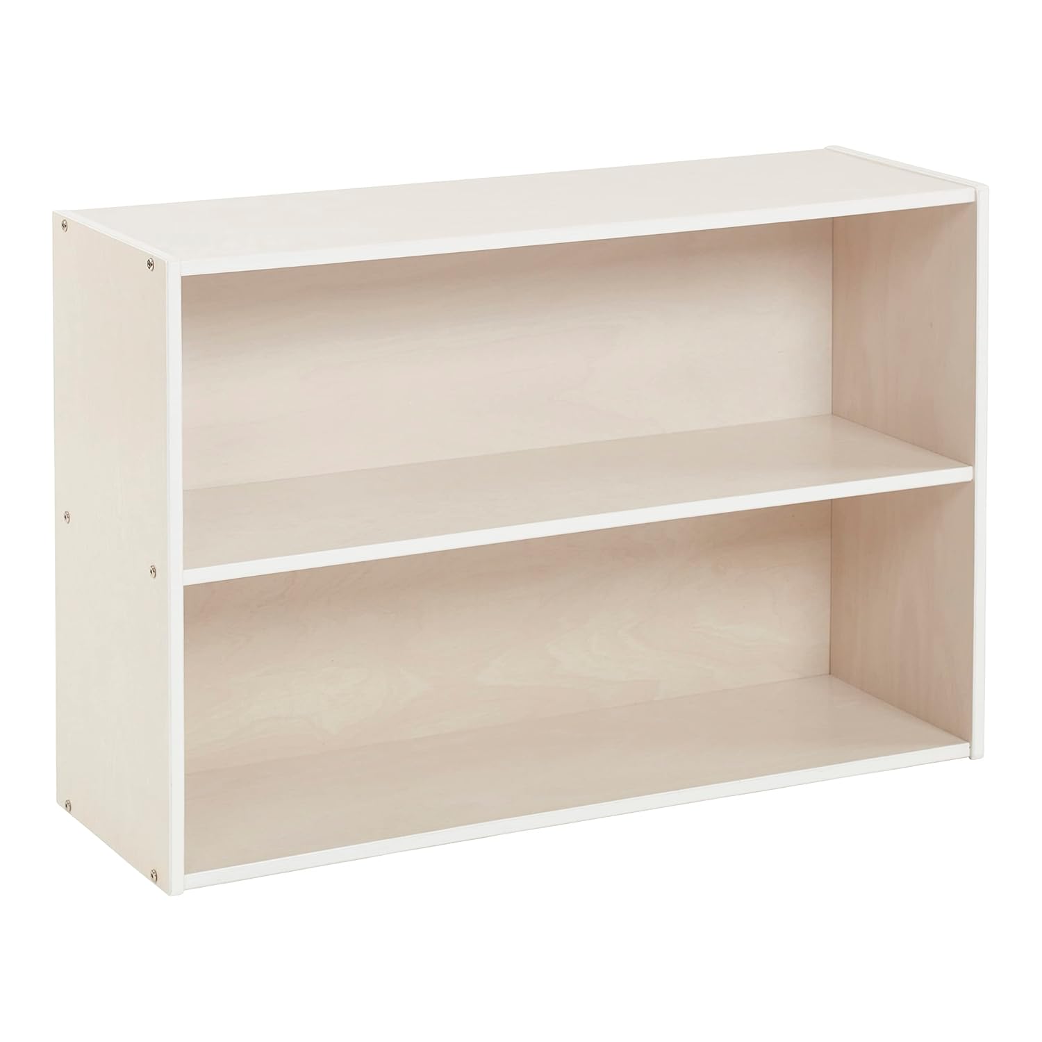 ECR4Kids Streamline 2-Shelf Kids Bookshelf Storage Cabinet 24in White Wash - Montessori Toy Organizer for Playroom Classroom