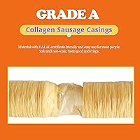 Vista 3 de HAIKISS Carcasa de salchicha de secado comestible, tripas de salchichas de colágeno HALAL para la mayoría de las salchichas deliciosas, jamón casero