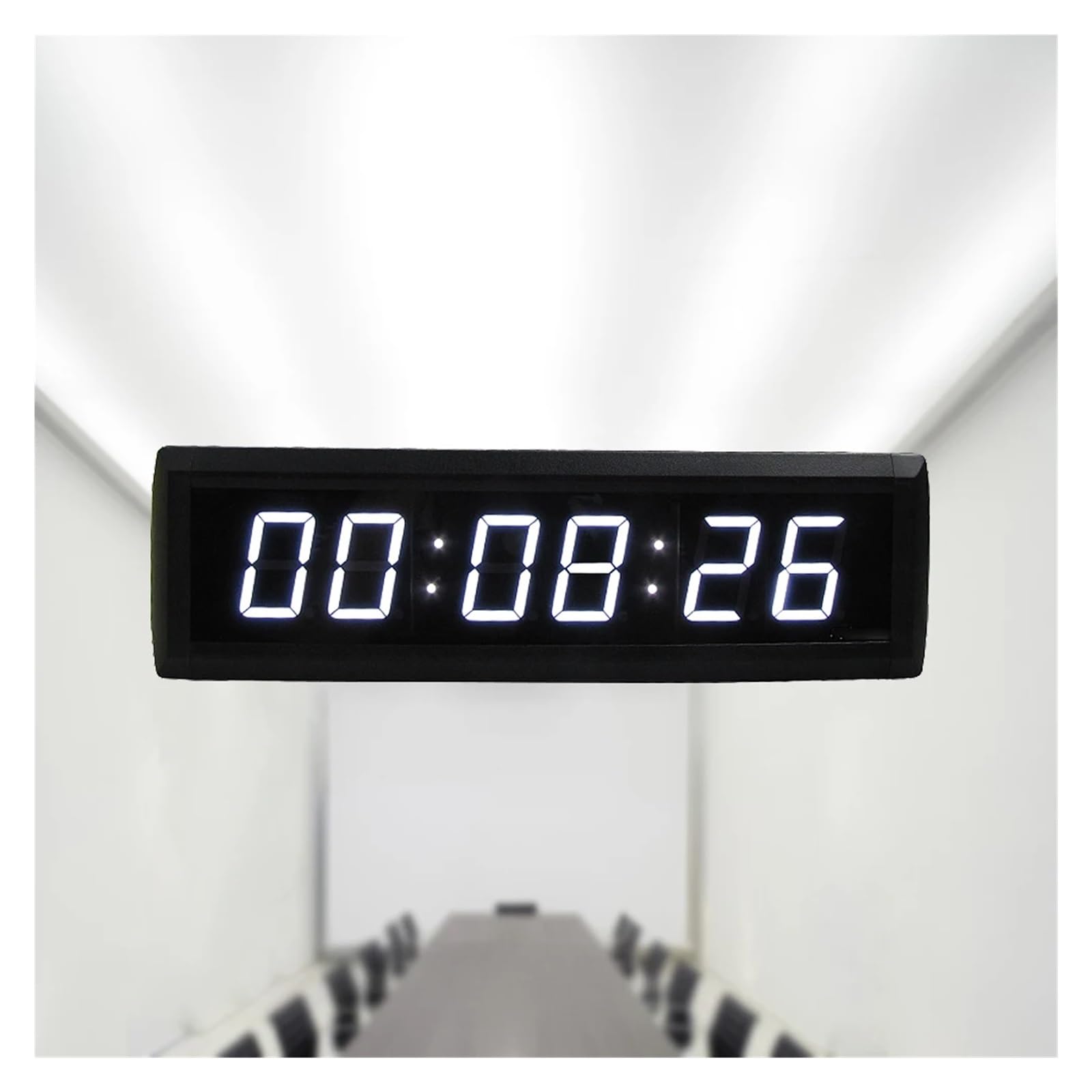 Timer palestra, Orologio con conto alla rovescia a LED, timer for riunioni digitale, orologio da interno montato a parete, 12, 24 ore, 1,8"(Blauw)