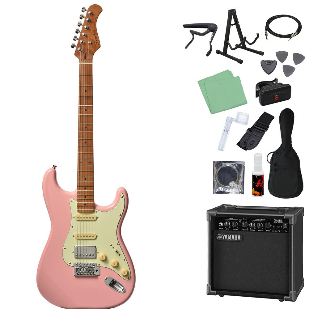 Amazon | Bacchus BST-2-RSM/M エレキギター初心者14点セット 【GA15II 