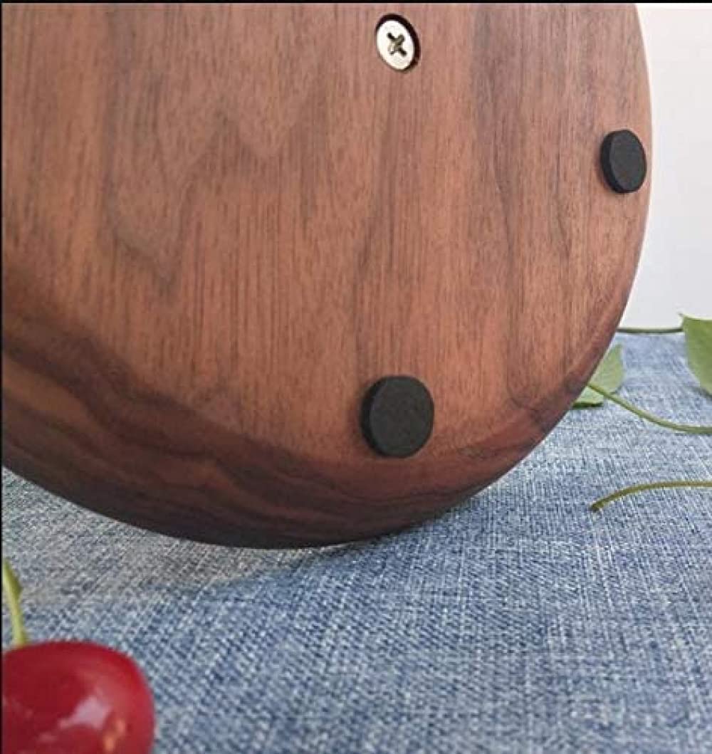 Retro Sk Corbeille à fruits en bois – Plateau amovible double en acier, bol à fruits multi-tailles pour cuisine et salle à manger – Noyer noir H