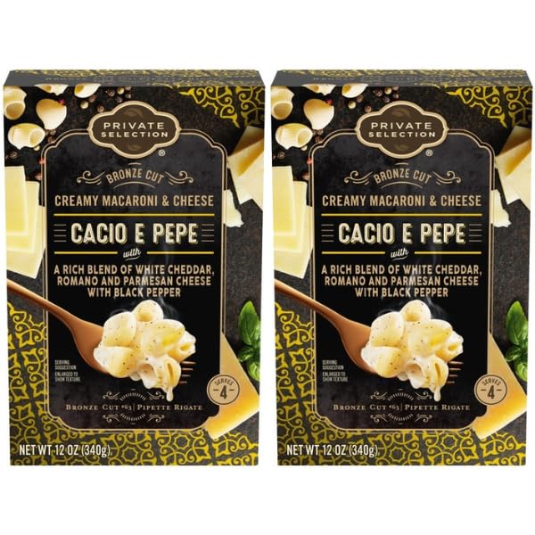 Cacio e Pepe Macaroni and Cheese, Creamy Italian Black Pepper Pasta, Authentic Cheese Sauce, Gourmet Meal Kit, 12 oz, Pack of 2