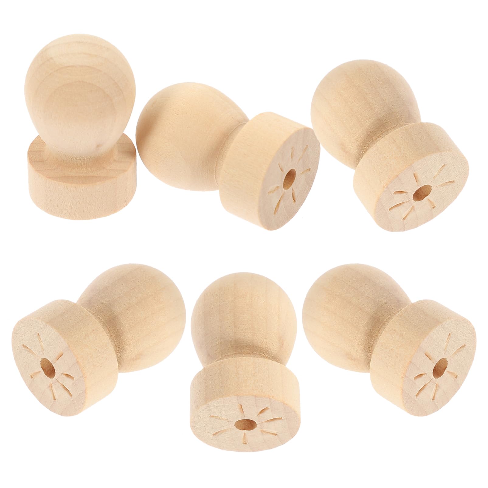 Lurrose 5 Sätze Dübel Holz Blanko Stempel Griff Ersatzstempel Wachs Adresse 6 Stück * 5