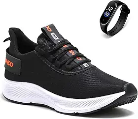 Tenis Masculino Academia Corrida Treino Esportivo Caminhada Confortavel e Leve + Relógio Digital