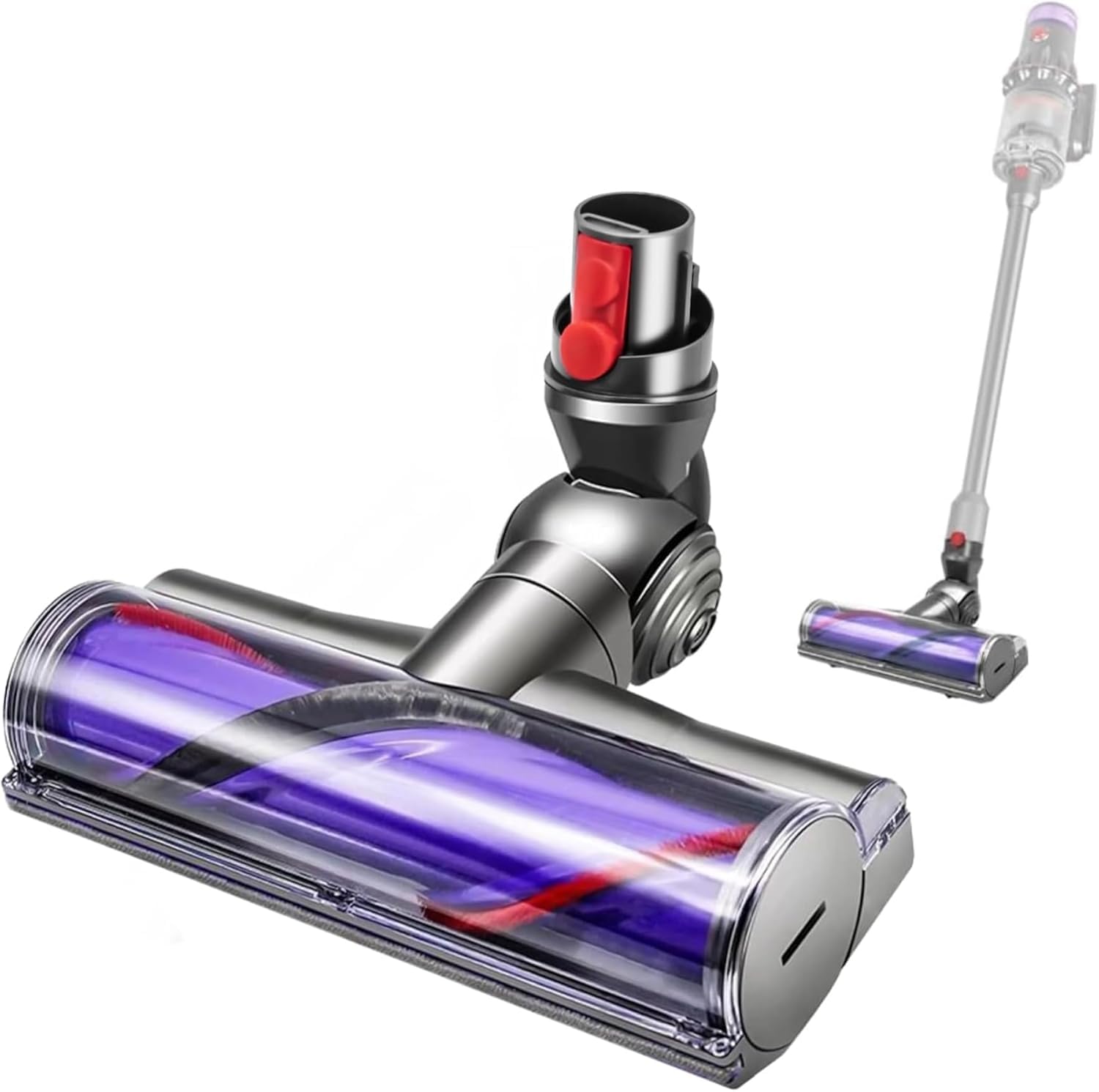 Tête de Brosse Compatible Aspirateur Dyson V12 Detect Slim, Buse de Sol à Turbine à Entraînement Direct, Accessoire de Remplacement pour Sols Durs et Moquettes
