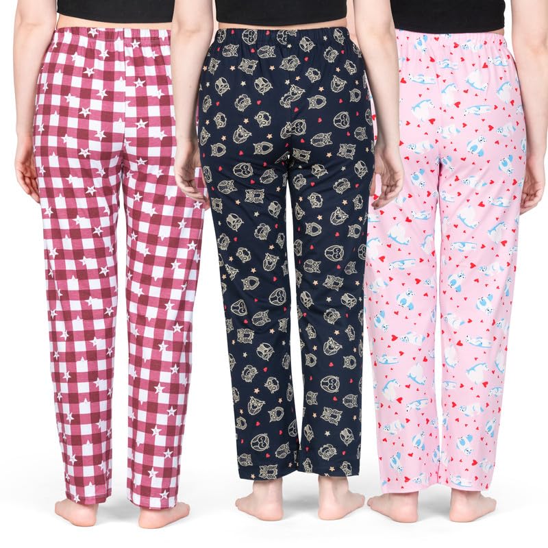 Image of Real Basics Women's Cotton Printed Pyjama pack of 3