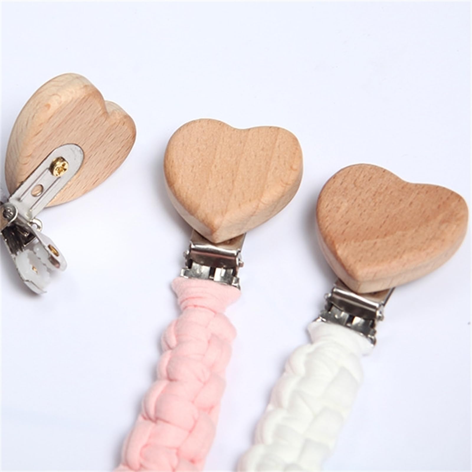 Mushie - Linnen Fopspeenketting (2 PACK) | Blush/Cream - Het Land van Ooit - Webshop