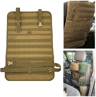 Car Seat Back Organizer, Tactical MOLLE Vehicle Panel Car Seat Cover Protector Universal Fit (Black) (Sand) - HWZ