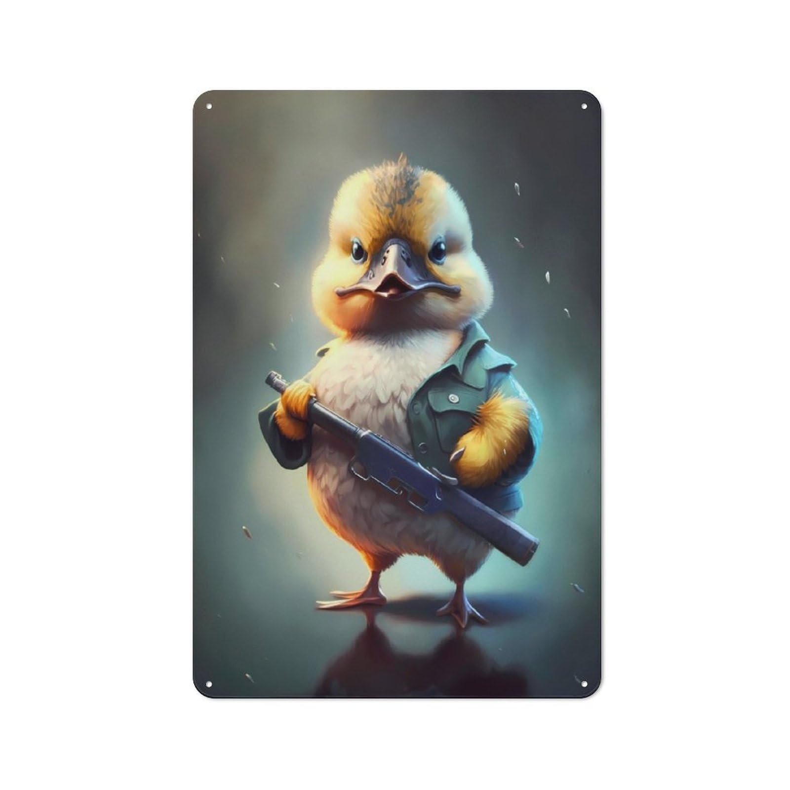 Junmoney Rookie Baby Duck Tin Wall Plaque 30X20cm With For Man Cave Or Games Room, A Housewarming Gift For Leisure-Room Decor Enthusiasts