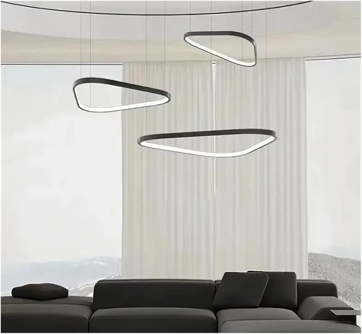 Pendant Lights Aluminium Dimmable for Living Dining Table Room Villa Stair Chandelier Home Decor Hanging Fixture,luminaire