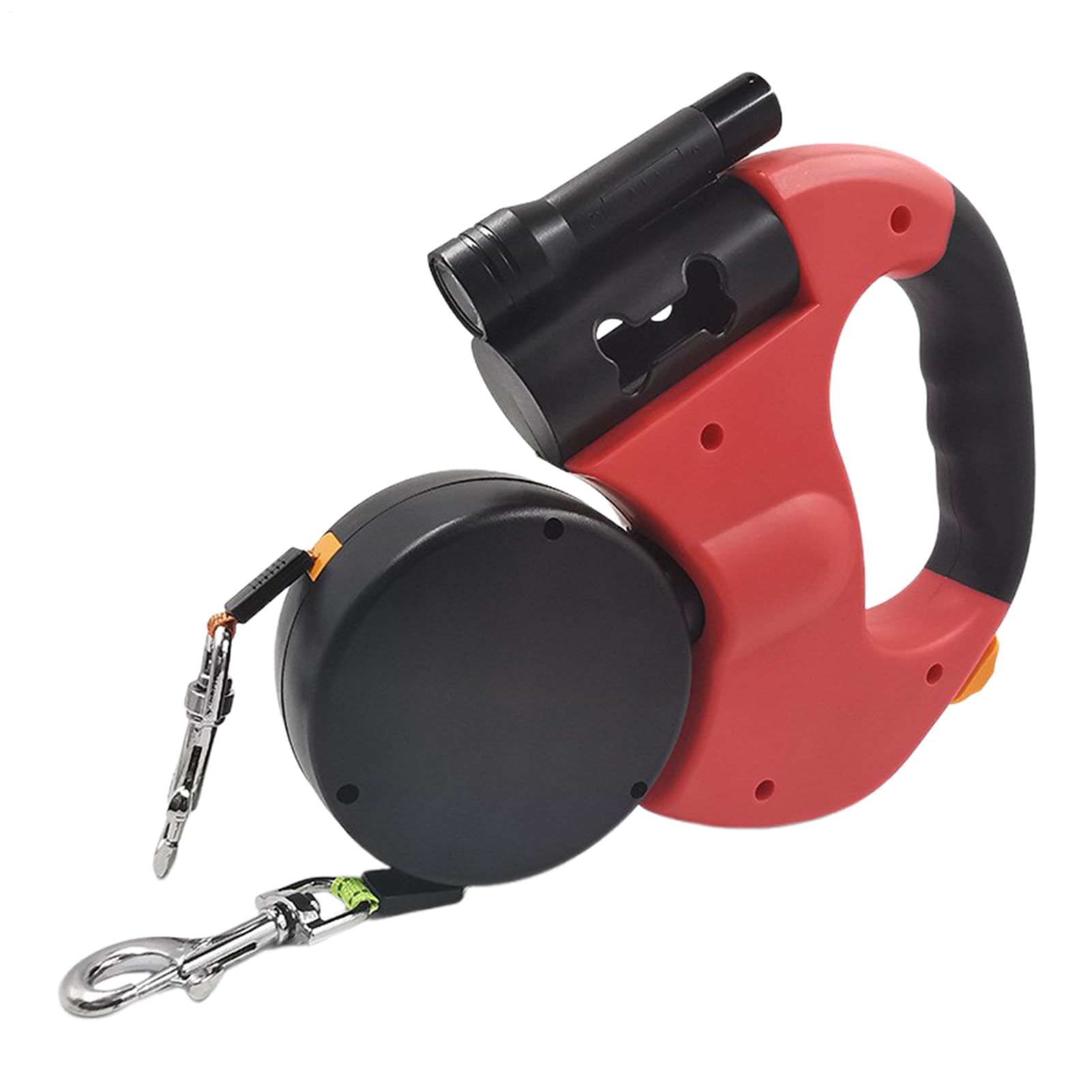 Laisse rétractable chien jogging avec lumière LED anti-traction pour promenade