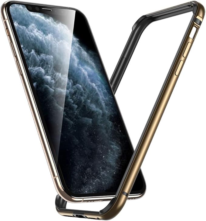Esr Bumper Designed For Iphone 11 Pro Max Case Metal Frame Armor With Soft Inner Bumper Zero Signal Interference Raised Edge Protection For Iphone 11 Pro Max Gold Amazon Co Uk Electronics