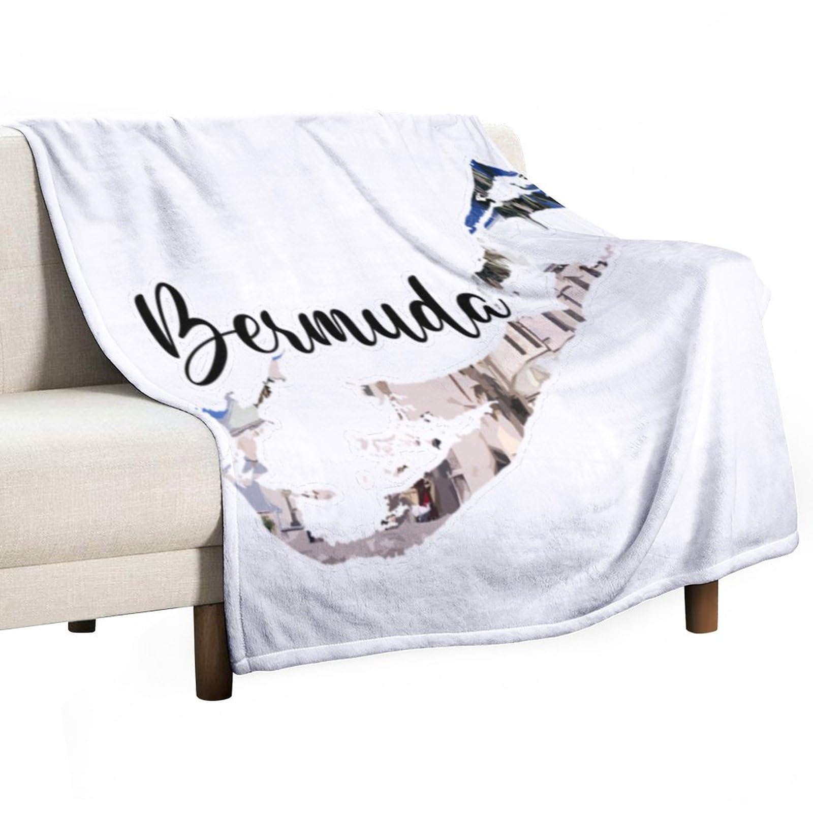 Couverture de lit bermudes architecture 152x203cm plaid chaud et léger pour adulte