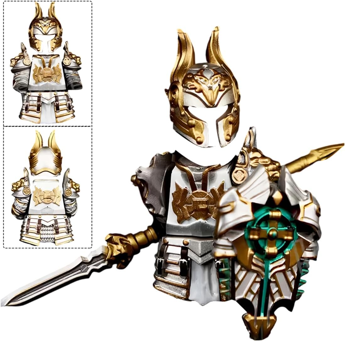 Medieval Knight Armor Weapons Accessory Set, Designed for Mini Soldier/The Knights of The Round Table, MOC Bricks Parts Sets for Display Model and Background Decor (23PCS)
