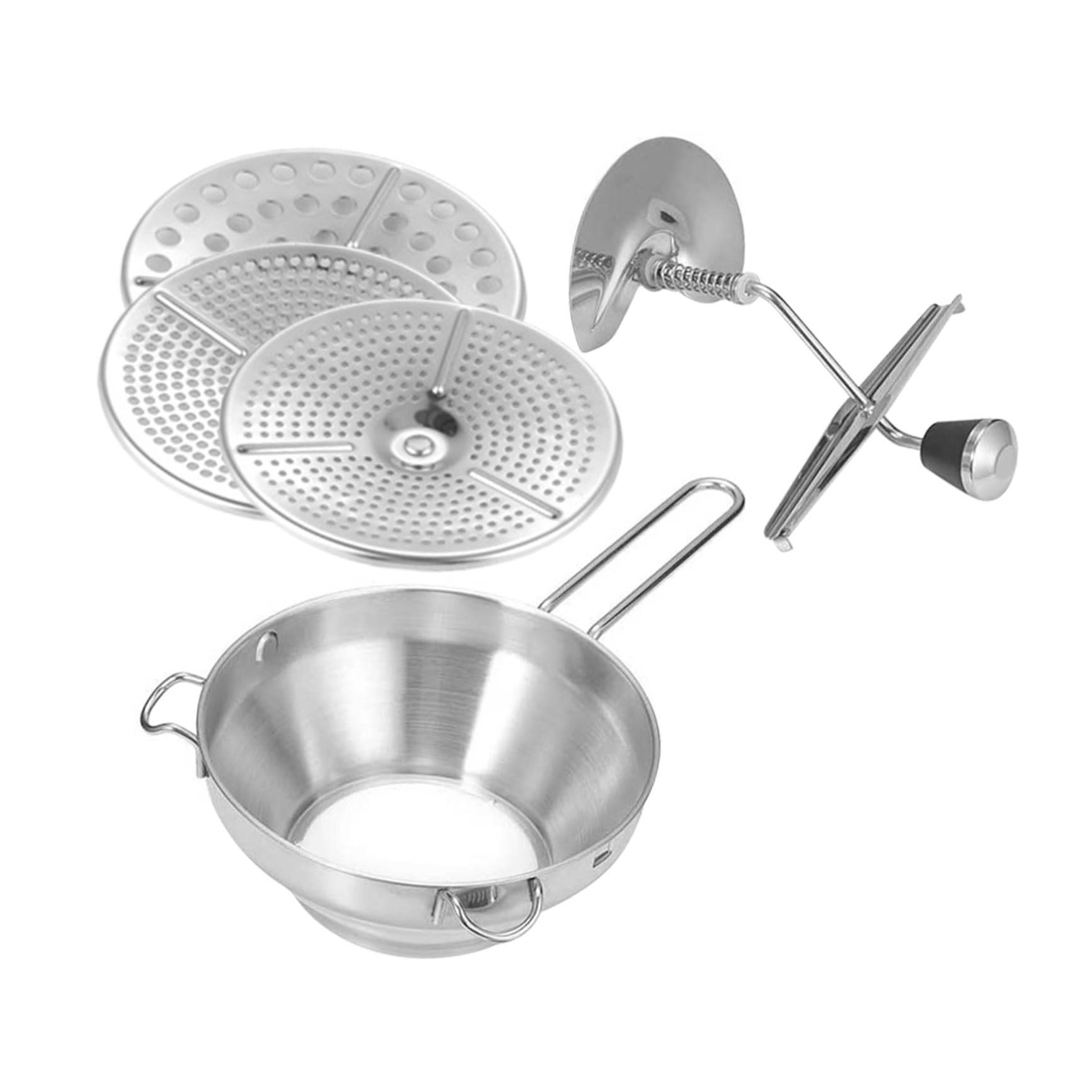 COLLBATH Edelstahl Kartoffelpresse Robuster Gemüse Kartoffelstampfer Manueller Kartoffelcrusher Komfortabler Food Masher für Kartoffelpüree und Obstpüree Langlebig und Rostfrei