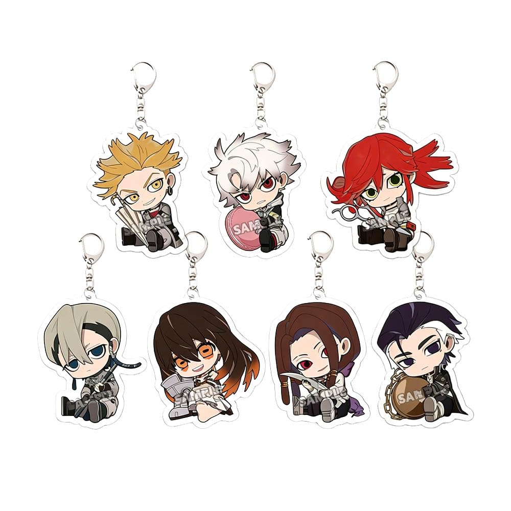JUSONGKWCP 7 Gachiakuts Keychain Anime Figure Cosplay Keyring Pendant Gachiakuts Acryl Chain Decoration