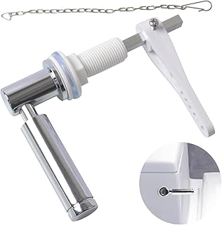 Sunallwell Toilet Flush Handle, Zinc Alloy Metal Toilet Flush Handle with Chain Replacement Universal Fit Toilet Cistern Handle Toilet Handle Replacement for Toilet Cistern Tank Lever