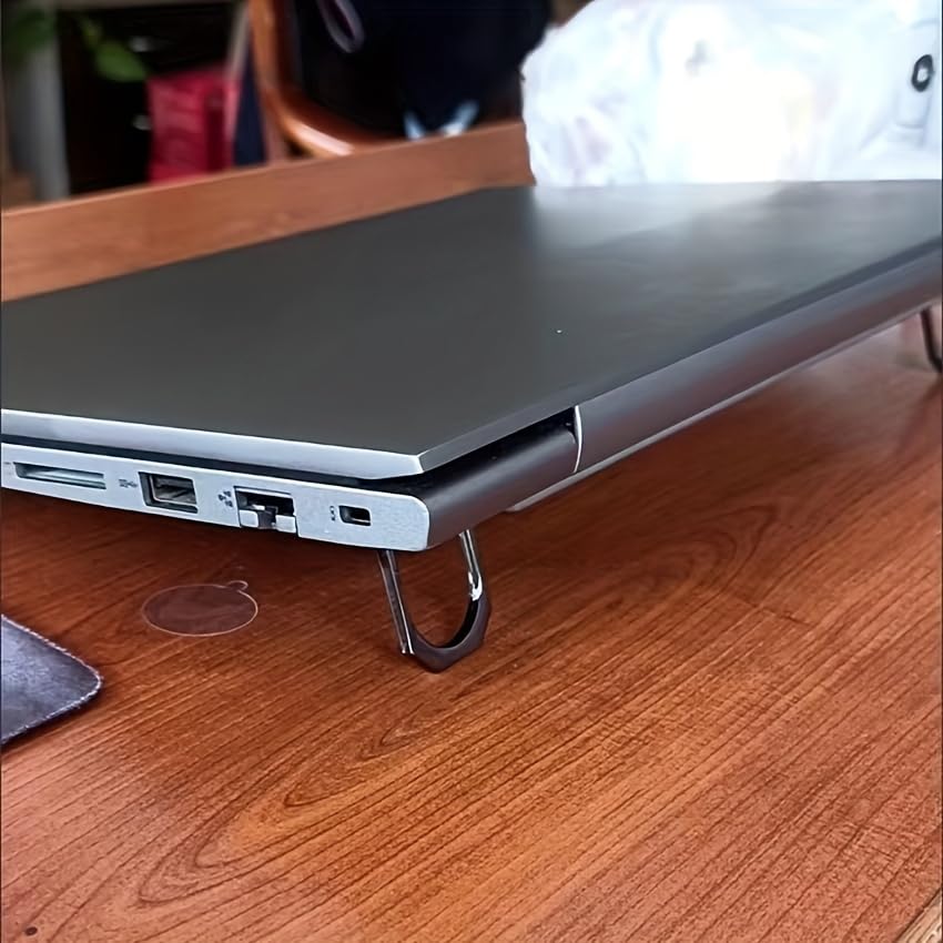 2 Pcs Laptop Stand Aluminum Portable Adjustable Ergonomic Computer Riser for Desk Cooling Holder with Hidden Design for