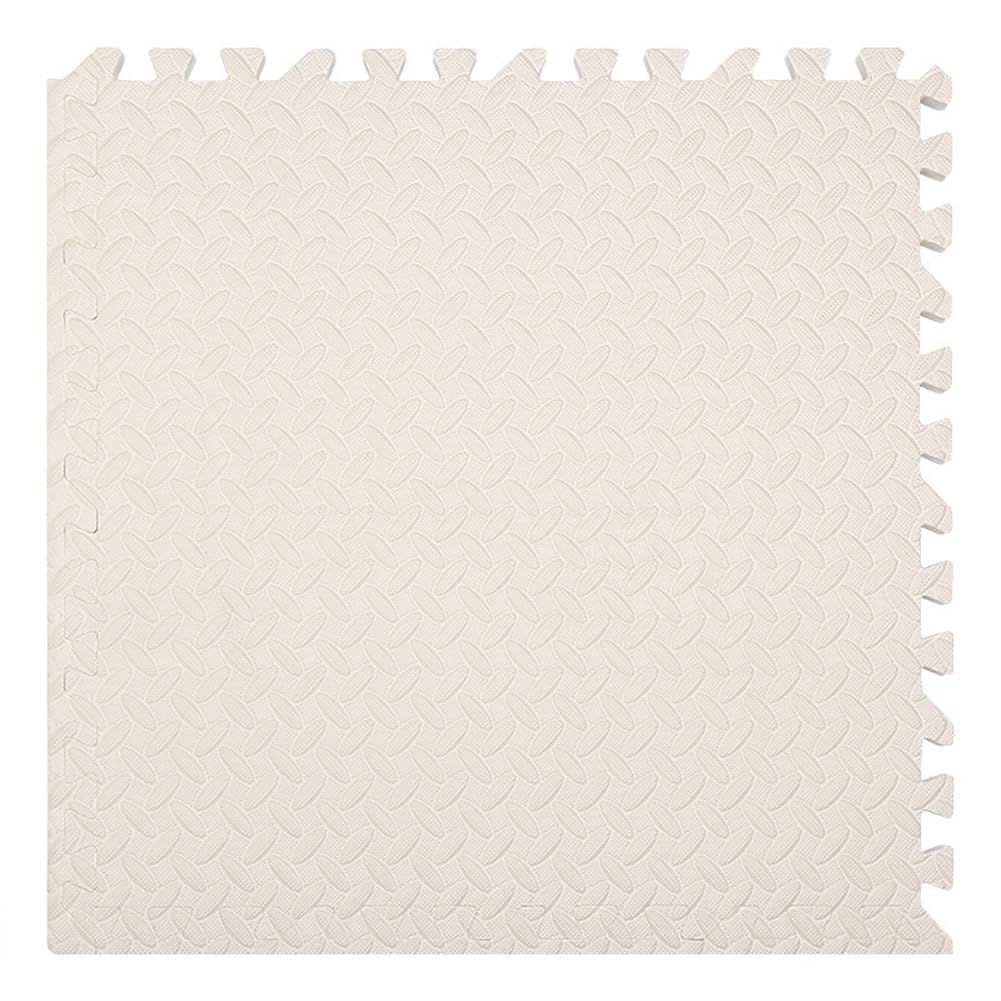 10Pack EVA Foam Play Mats for Floor Protection,12"x12"x0.3" Interlocking Floor Tiles Soft Crawling Exercise Mat Area Rug for Playroom Nursery (Beige)