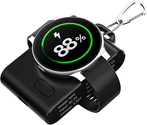 Miniatura 1 de Cargador de reloj portátil para Samsung, cargador magnético 2 en 1 de reloj Samsung de 2000 mAh, cargador de batería inalámbrico de viaje, cargador