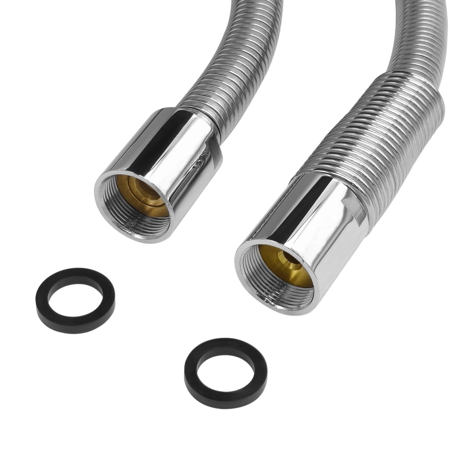 Achelous Manguera de acero inoxidable de 18 pulgadas para grifos de fregadero de cocina comercial, manguera flexible de repuesto
