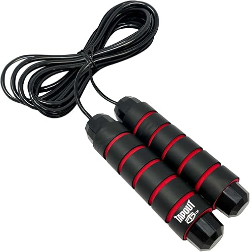 Tapout Cuerda de saltar con peso, longitud ajustable para entrenamiento de cuerpo completo, agarre duradero y cómodo para cardio, entrenamiento de