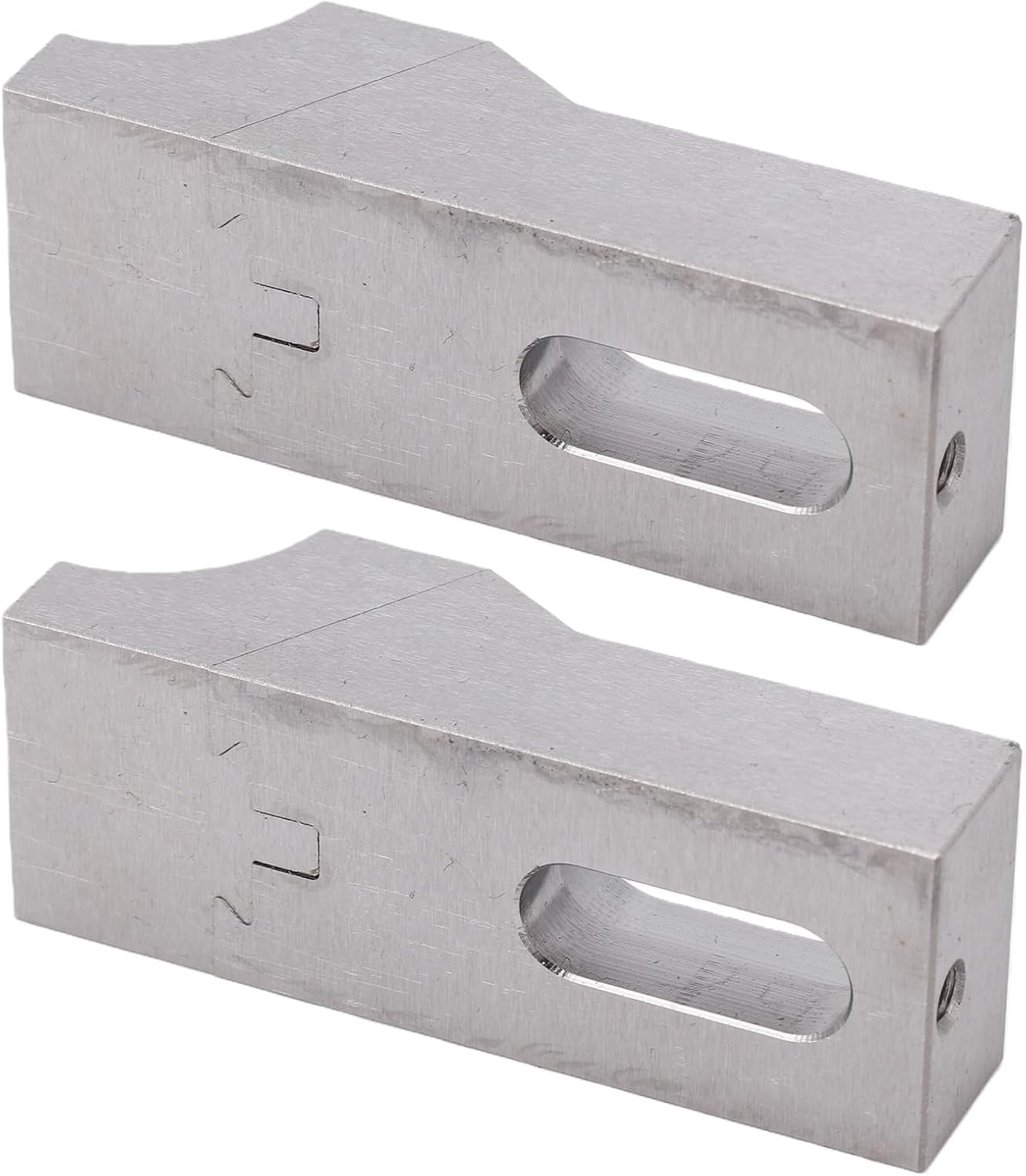 2Pcs Side Clamp Vise, Low Profile S136H Mold Steel Hardened M8 Arc Jaw CNC Clamps with Treated Jaw Surfaces for Milling Machine CNC Engraver Grinding Drilling Equipment