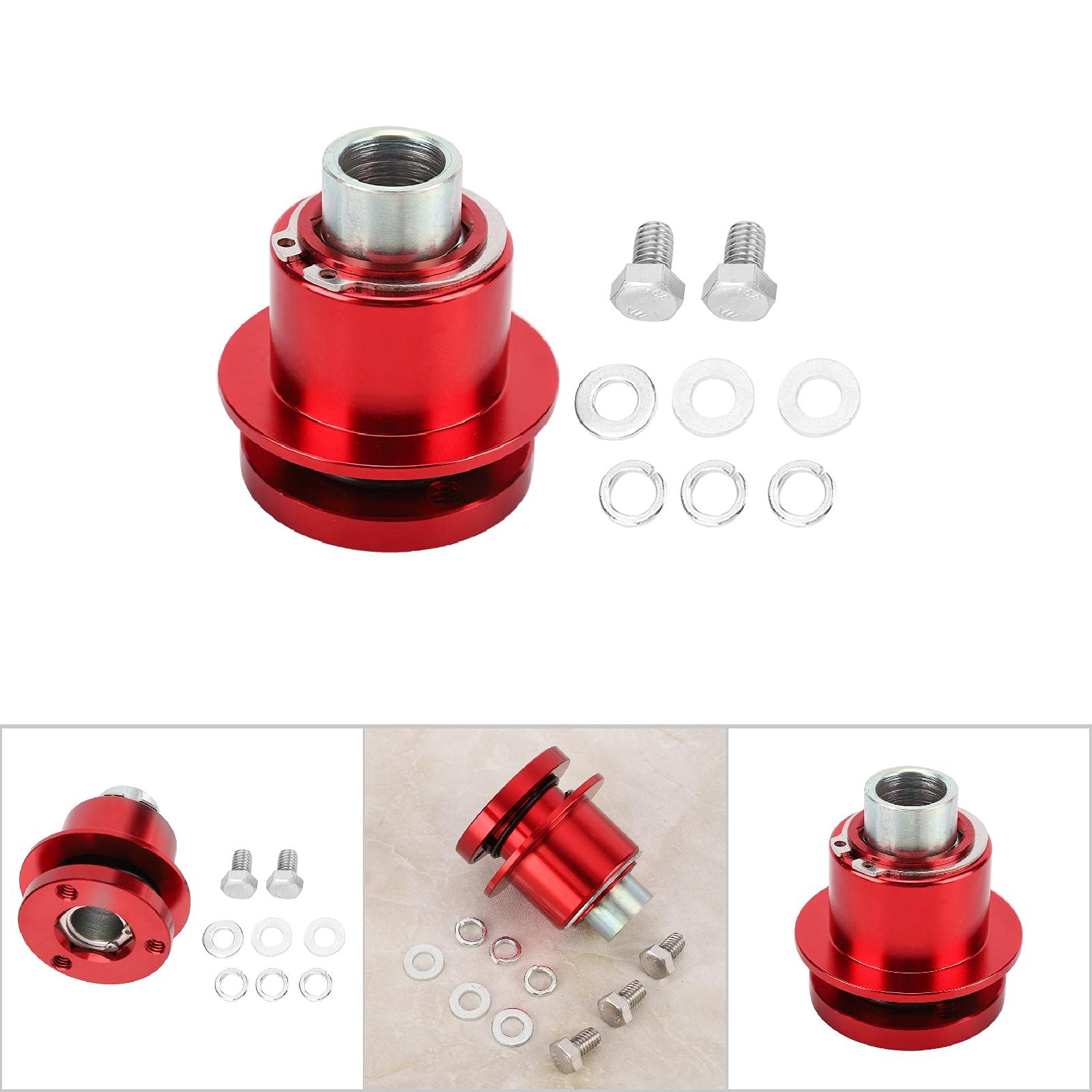 Bediffer Kit Adattatore per Volante a 360° a Sgancio Rapido per la Maggior Parte dei Volanti Aftermarket a 3 Fori Adatto per 310-101 per gli Appassionati di Auto Costruzione in Alluminio di Alta
