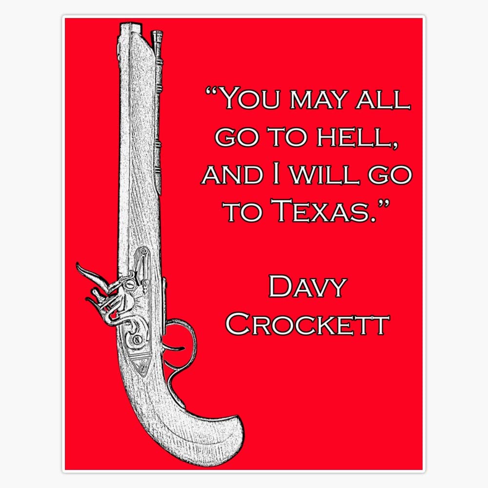 Davy Crockett Bumper Sticker Vinyl Decal 5"
