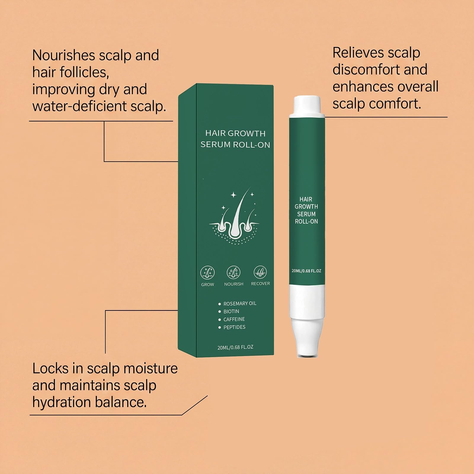 Rosmarin-Haarserum – Haarpflege-Lösung für Haare, Rosmarin-Extrakt, Aloe Pflanzenöl, stärkt das Haarwachstum