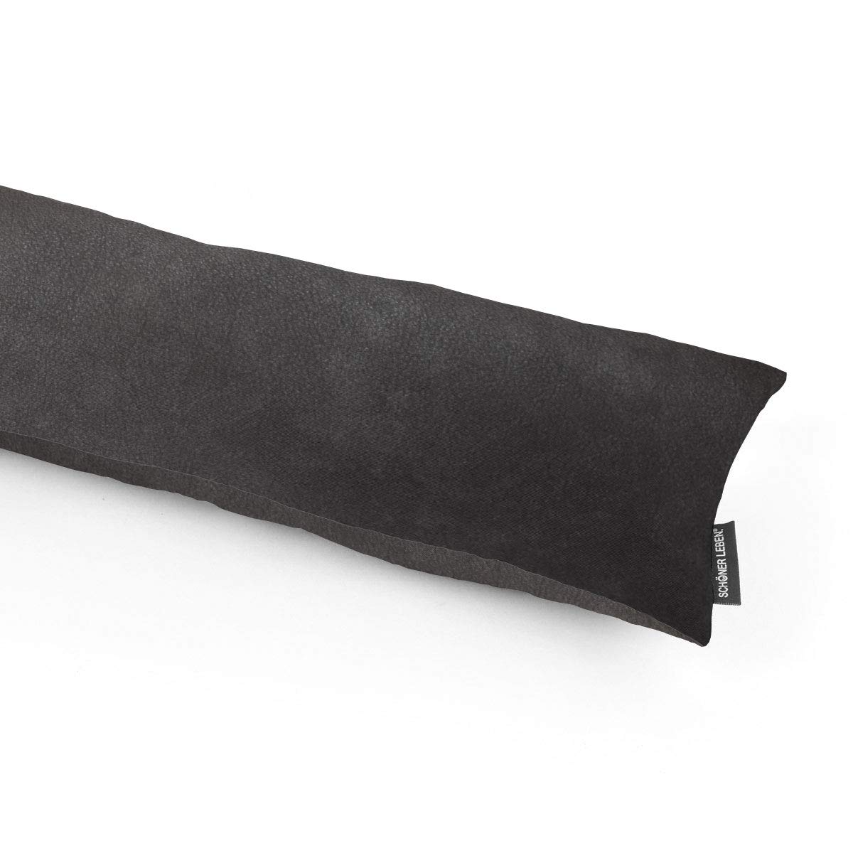 SCHÖNER LEBEN. Zugluftstopper Kunstleder Dust Uni anthrazit, Auswahl:130cm Länge
