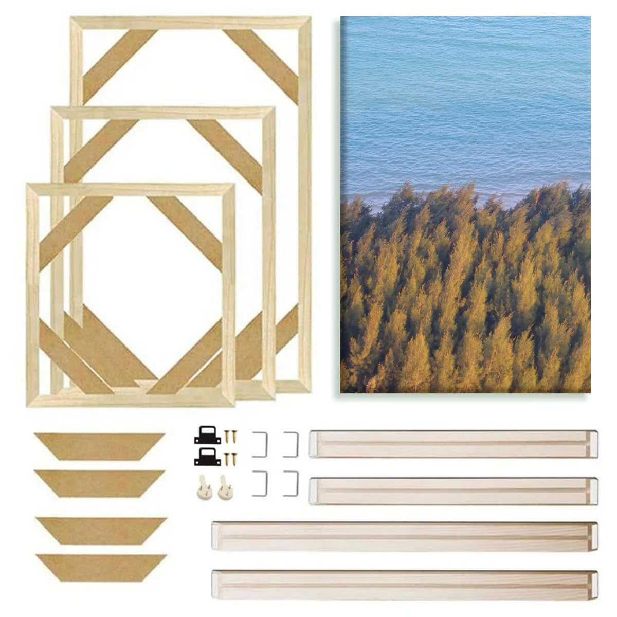 Cadre en Bois pour Toile, 60 Cm x 80 Cm Cadre en Bois pour Toile, Art Mural, Peinture à l'huile, Affiches, Impressions, Décoration Intérieure