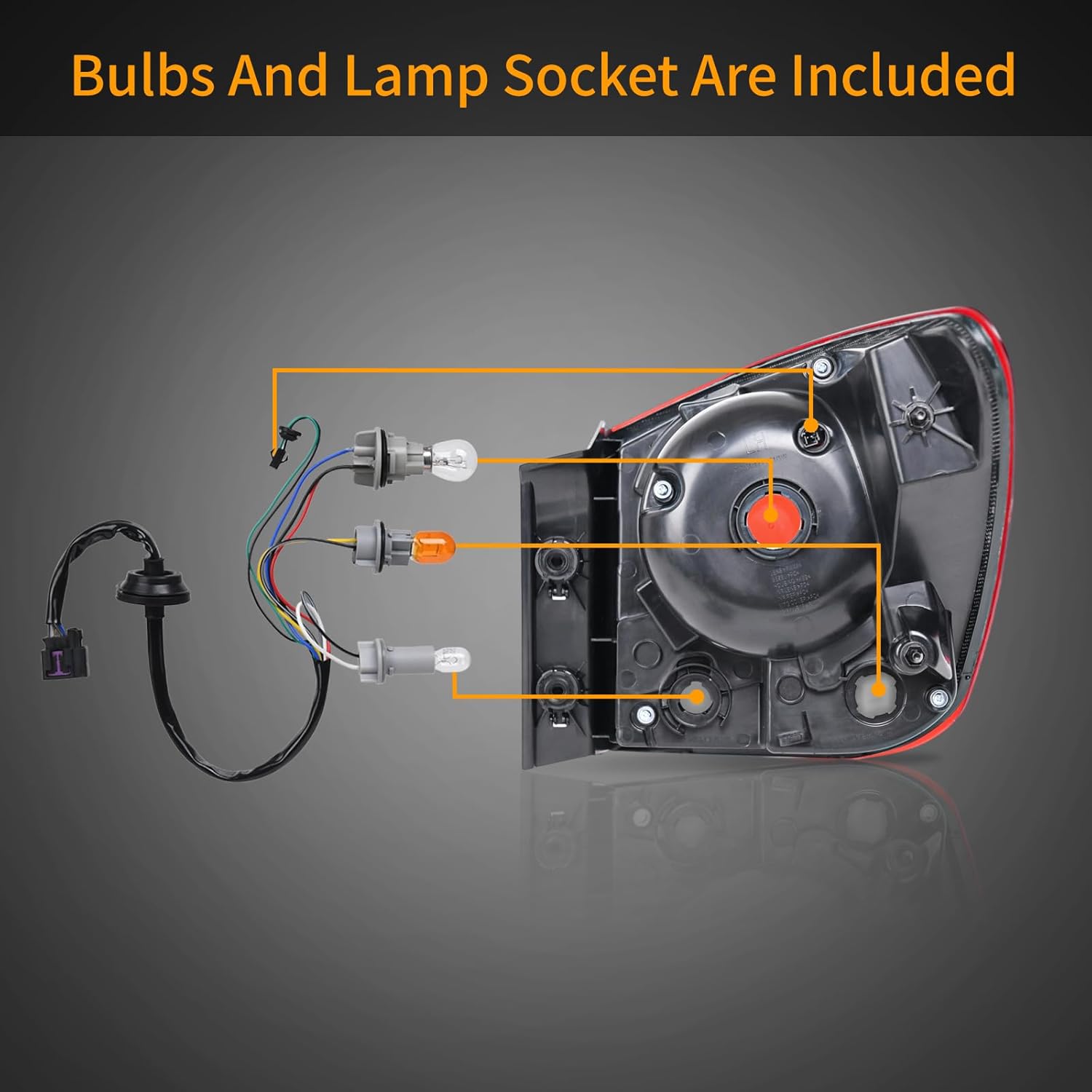 Tail Light Assembly Compatible with 2011-2015 Chevy Cruze Tail lights Rear Brake Lamp with Bulbs and Socket, Passenger Side