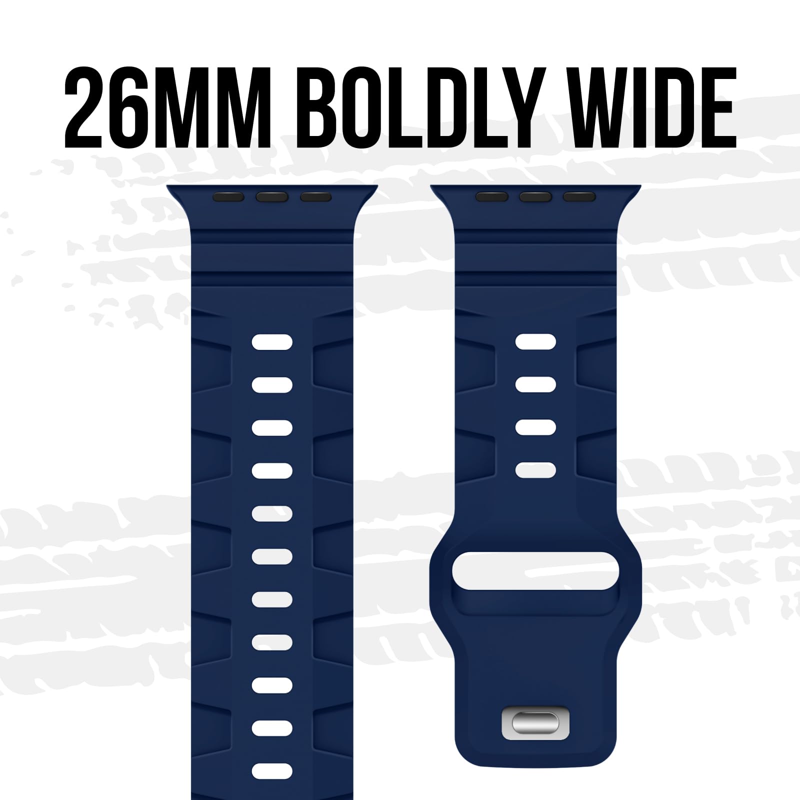 Suitisbest Sport Bands Compatible for Apple Watch Ultra Band/Apple Watch Ultra 2 Band 49mm 45mm 44mm 42mm for Men, Ultra Wide Silicone Wristband Waterproof Strap for iWatch Series Ultra 9 8 7 6 5 4 SE