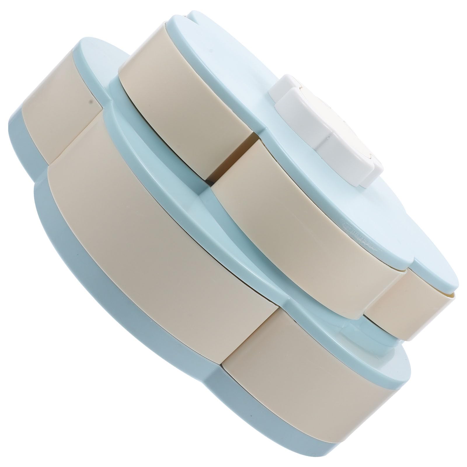 SUPVOX Vassoio Porta Snack a Due Strati a Forma di Fiore con Supporto per Cellulare in Pp, Contenitore Rotante con Scomparti Multipli per Conservazione Versatile, per Colore Casuale