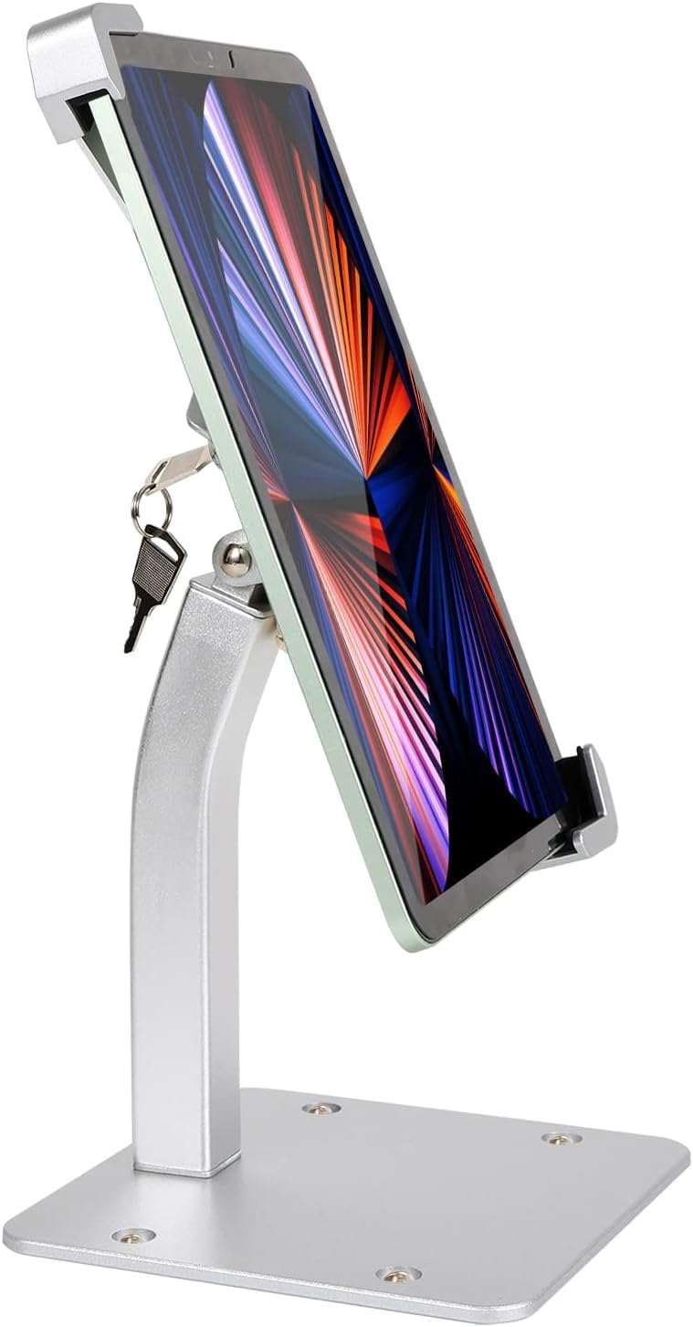 Supporto Tablet Tavolo Antifurto, Porta Tablet Sicurezza per Esposizione Mostra per iPad Pro/Air/Mini, Galaxy Tabs, Surface, Tablet 7-11"