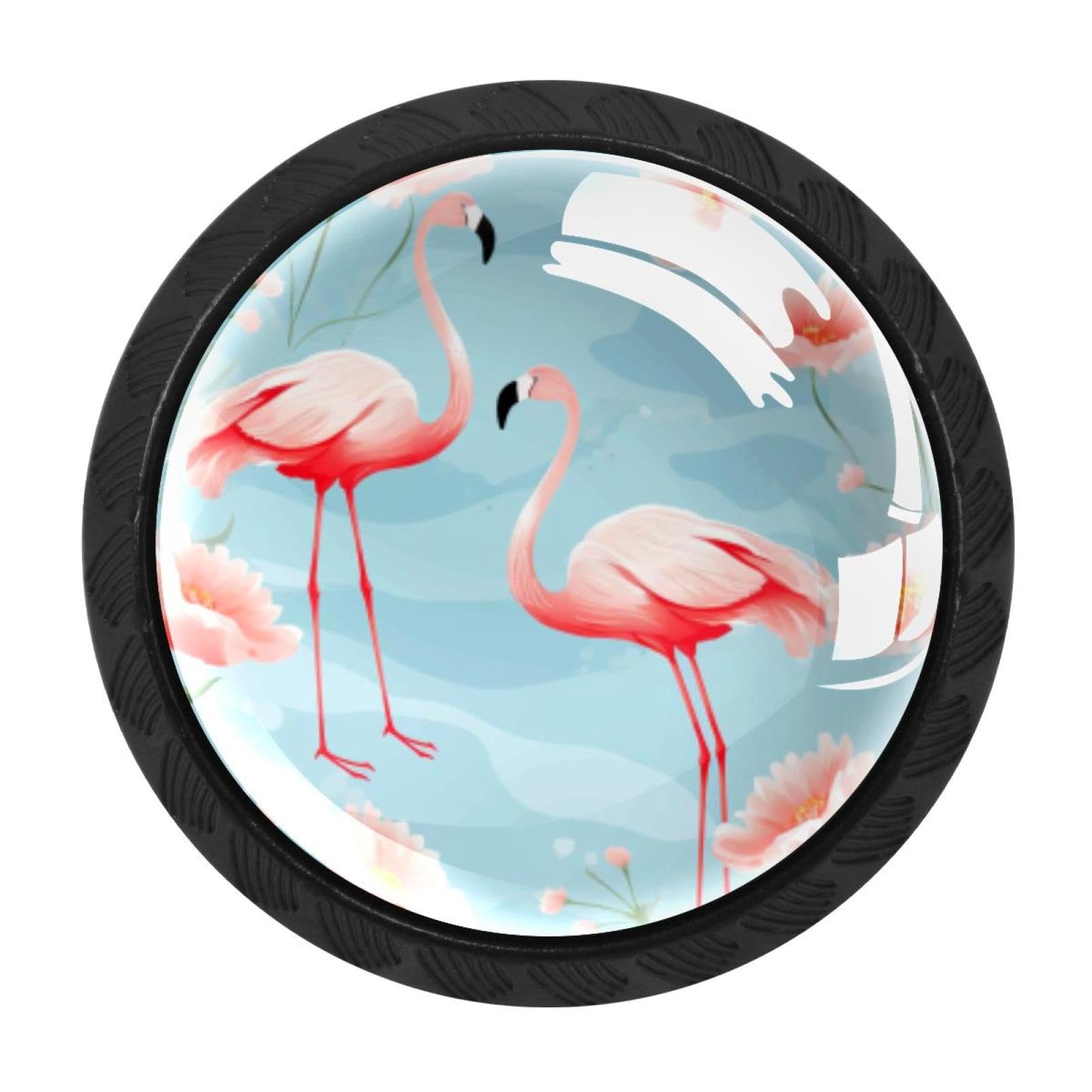 Chenzzzz Multicolored 11 4 Pieces Flamingo Rainforest Drawer Knobs, 35Mm Black Cabinet Knobs, Drawer Pulls And Knobs, Dresser Drawer Knobs, Cabinet Hardware Kitchen Cabinet Knobs