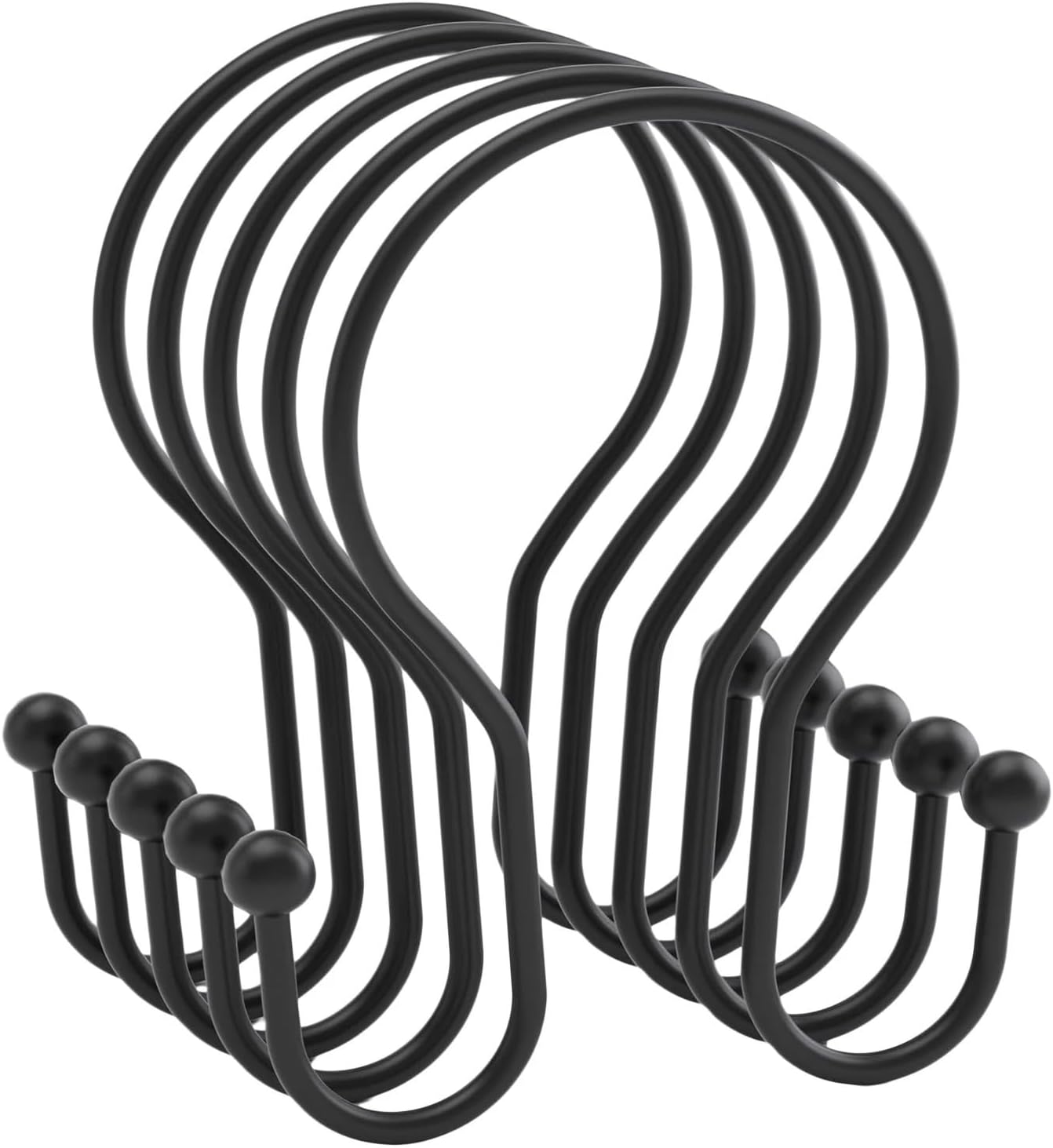 Curtain rings, Shower Curtain Hooks 48 Pieces Proof Smooth Sliding Drop Double Rings(Light Yellow)